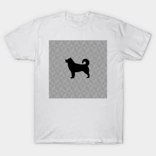 Alaskan Malamute Dog Lover Gift - Scandi Geometric Silhouette T-Shirt